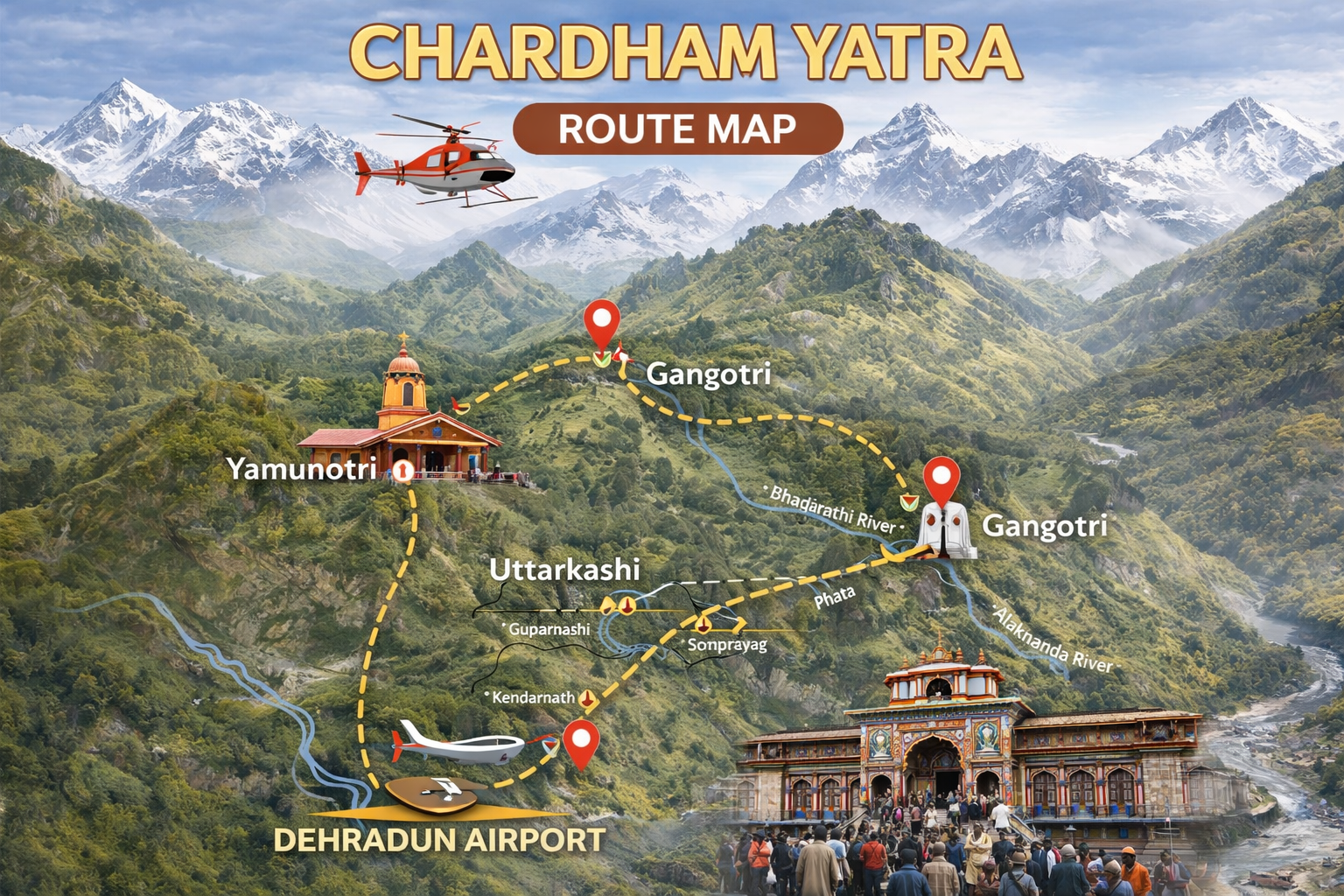 Chardham Yatra Route Map